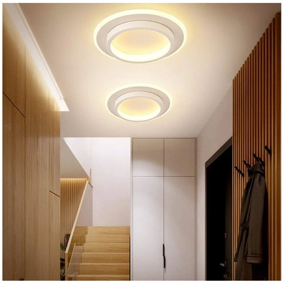 YOMYM - Lámpara Led techo moderna Luces de pasillo luz tricolor Ajustable