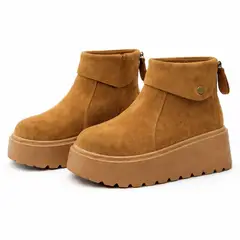 OMAS - Botin Plataforma Mujer Camel Con Chiporro