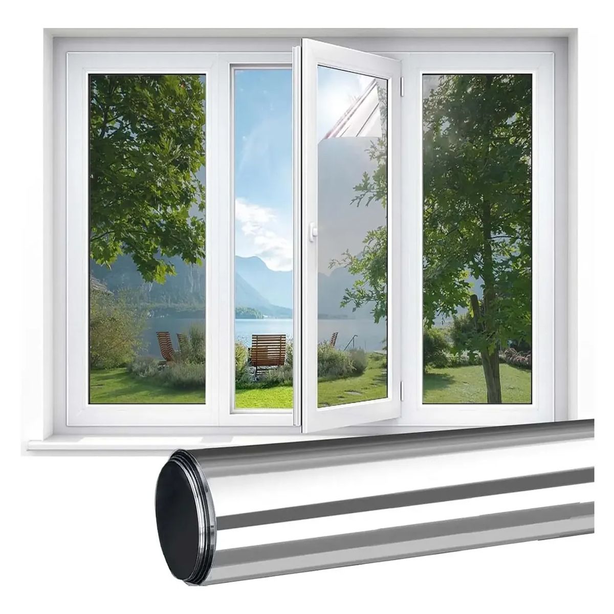 KUANGYE - Pelicula Para Vidrios Película Reflectiva Tipo Espejo 60cm X 5m