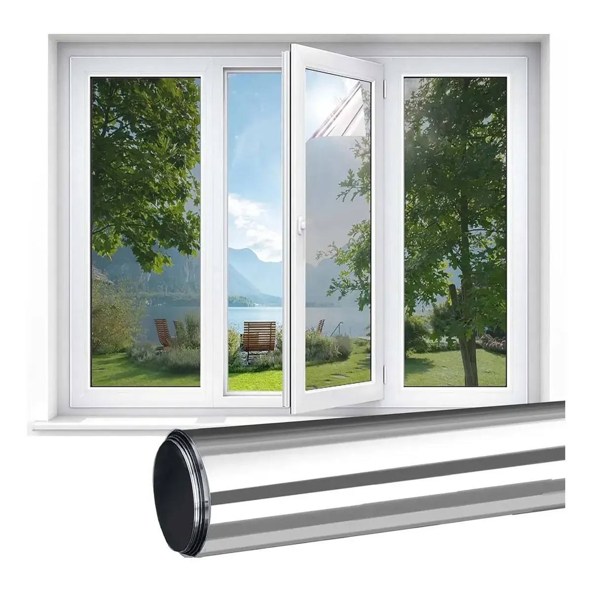 KUANGYE - Pelicula Para Vidrios Película Reflectiva Tipo Espejo 60cm X 5m