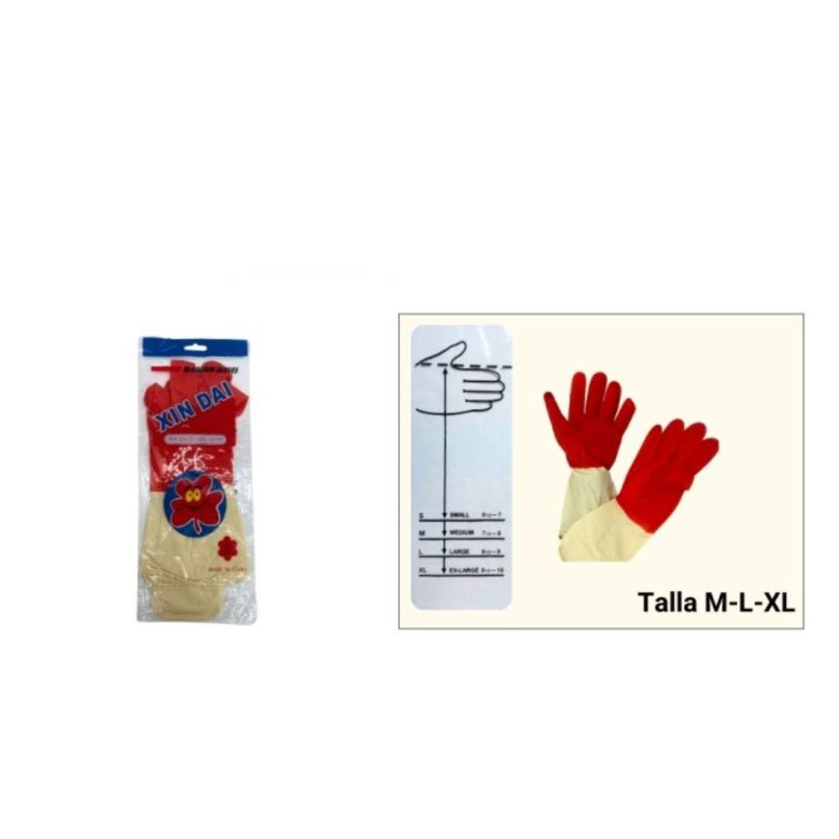 GENERICO - Guantes de limpieza bicolor  Talla M