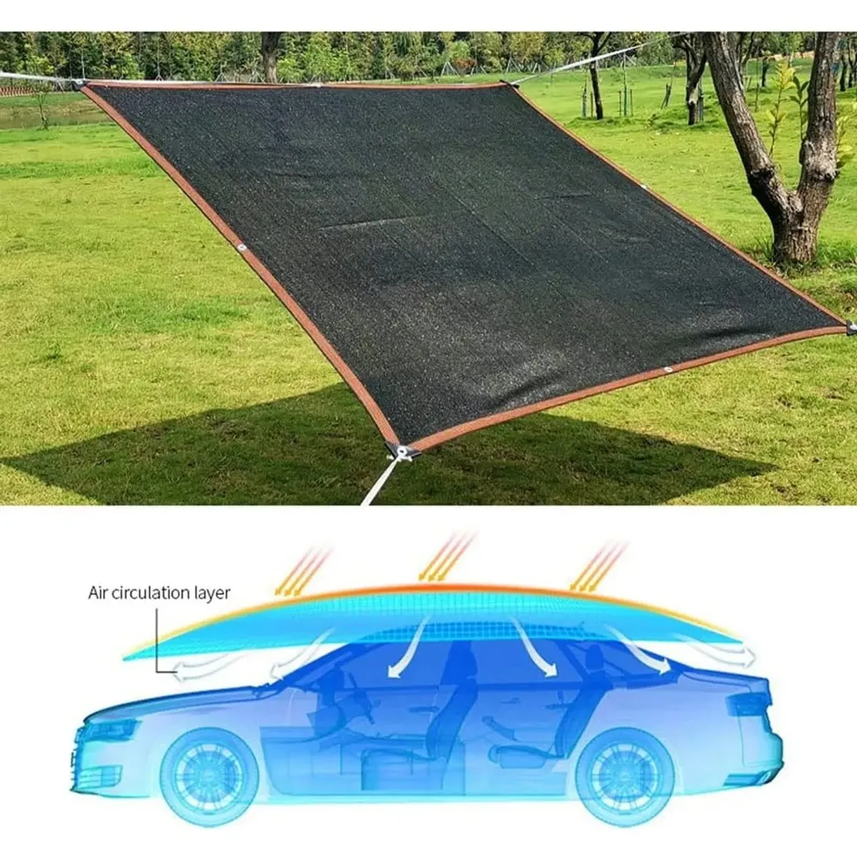 GENERICO - Carpa Lona 4x5m 90% Sombra Para Toldo Plegable Jardin