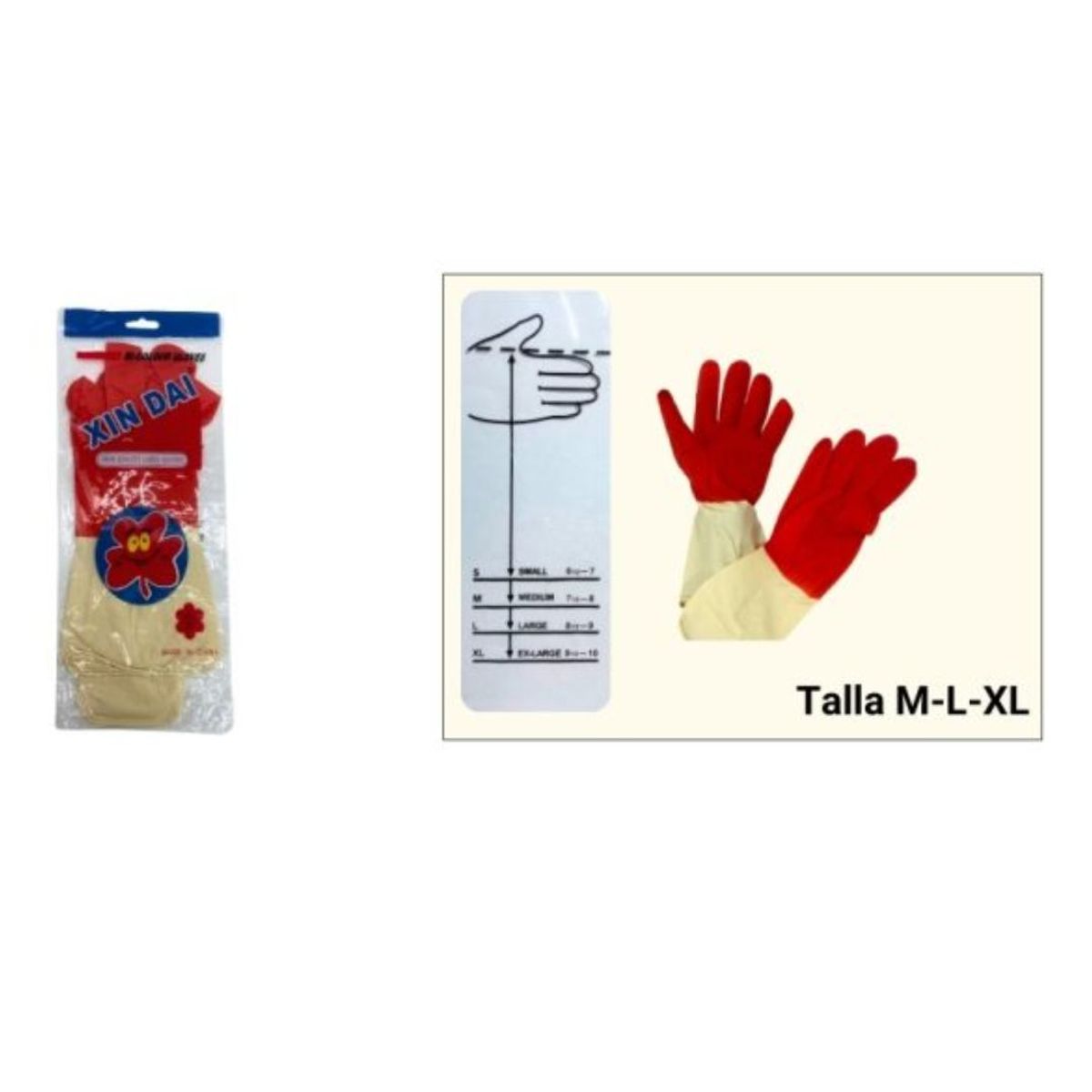 GENERICO - Guantes de limpieza bicolor  Talla L
