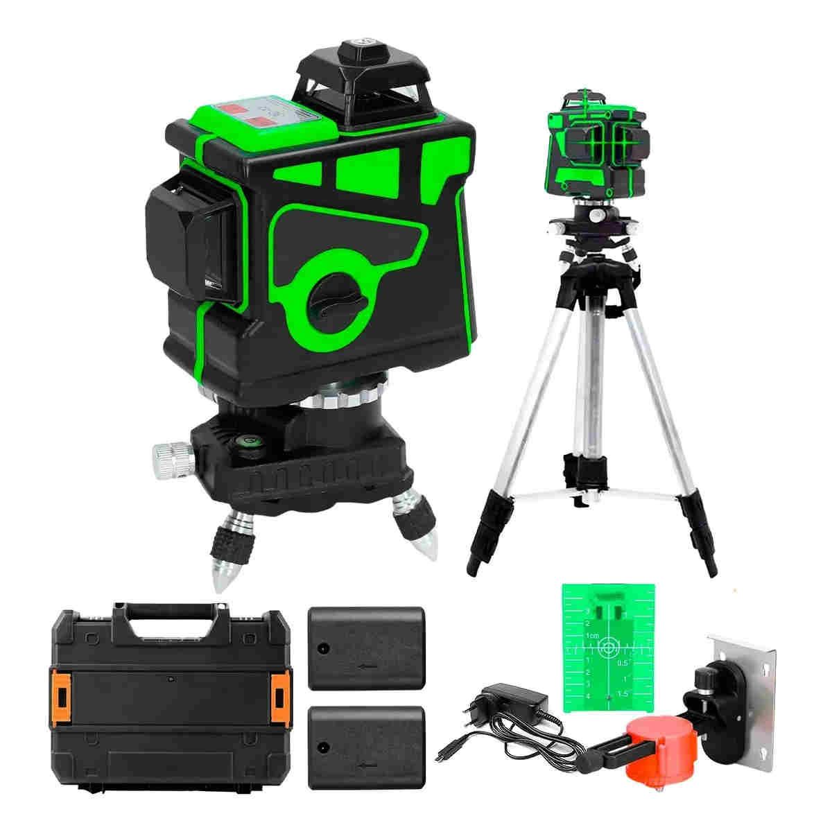 GENERICO - Nivel Laser Profesional 12 Líneas + Maletín + Trípode! Verde BELUG