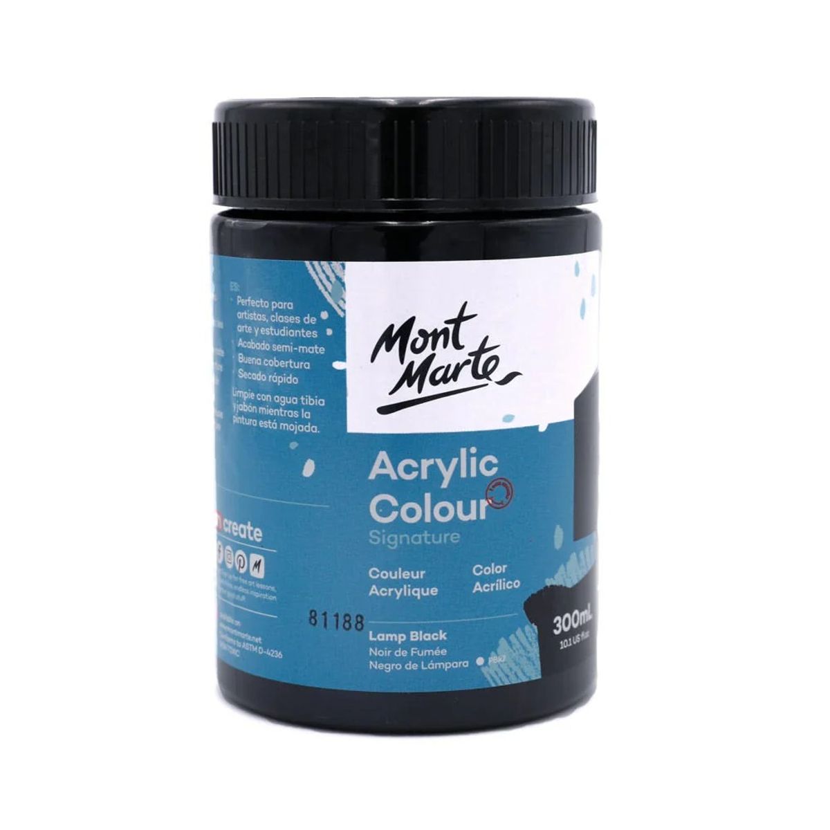 MONT MARTE - Pintura Acrílica 300ml Negro Humo