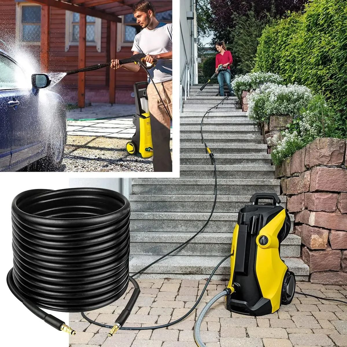 GENERICO - 15m Tubo De Manguera Lavado Alta Presión Para Karcher K2-k7