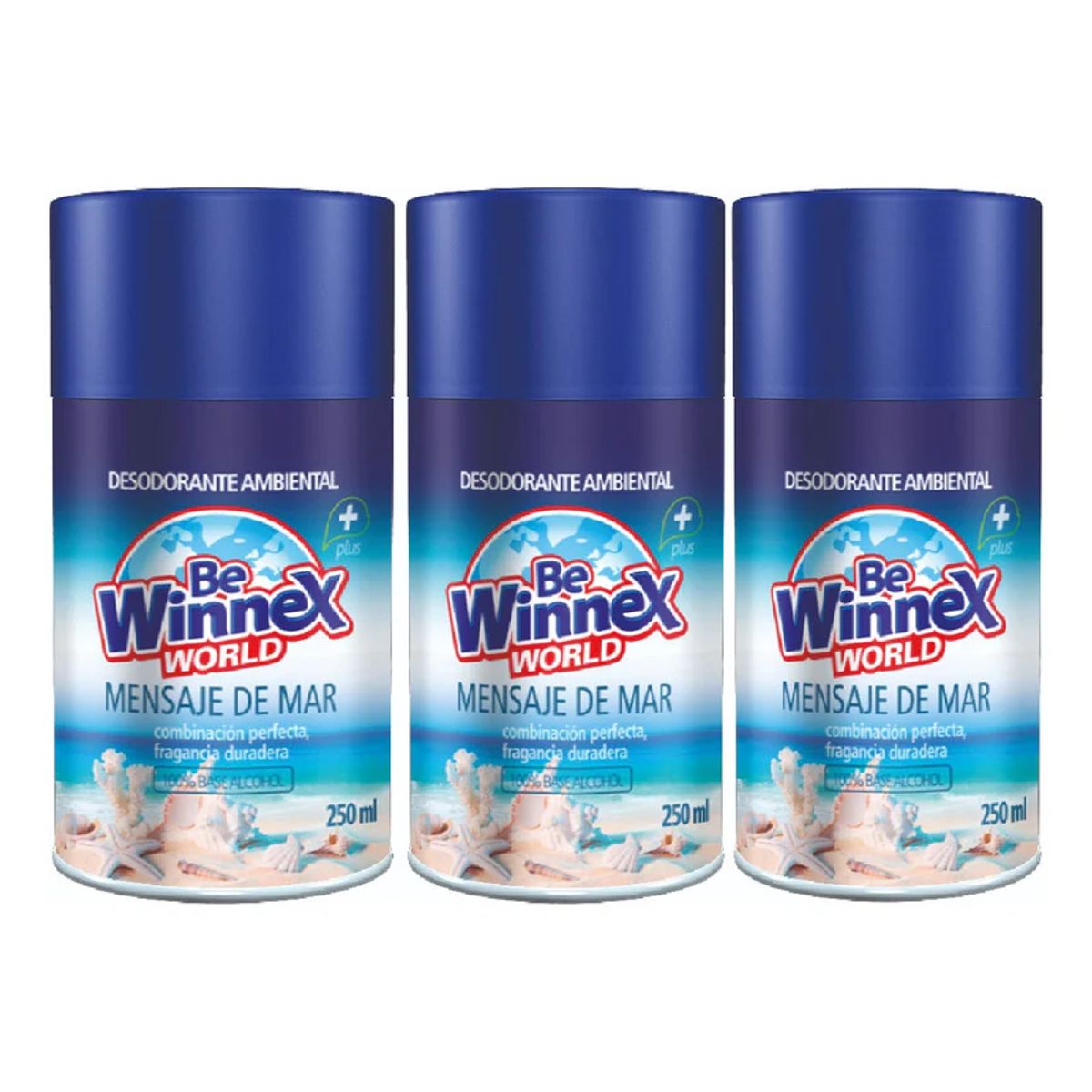 GENERICO - Repuesto Automatico 250 Ml - Mensaje De Mar - Winnex 3u