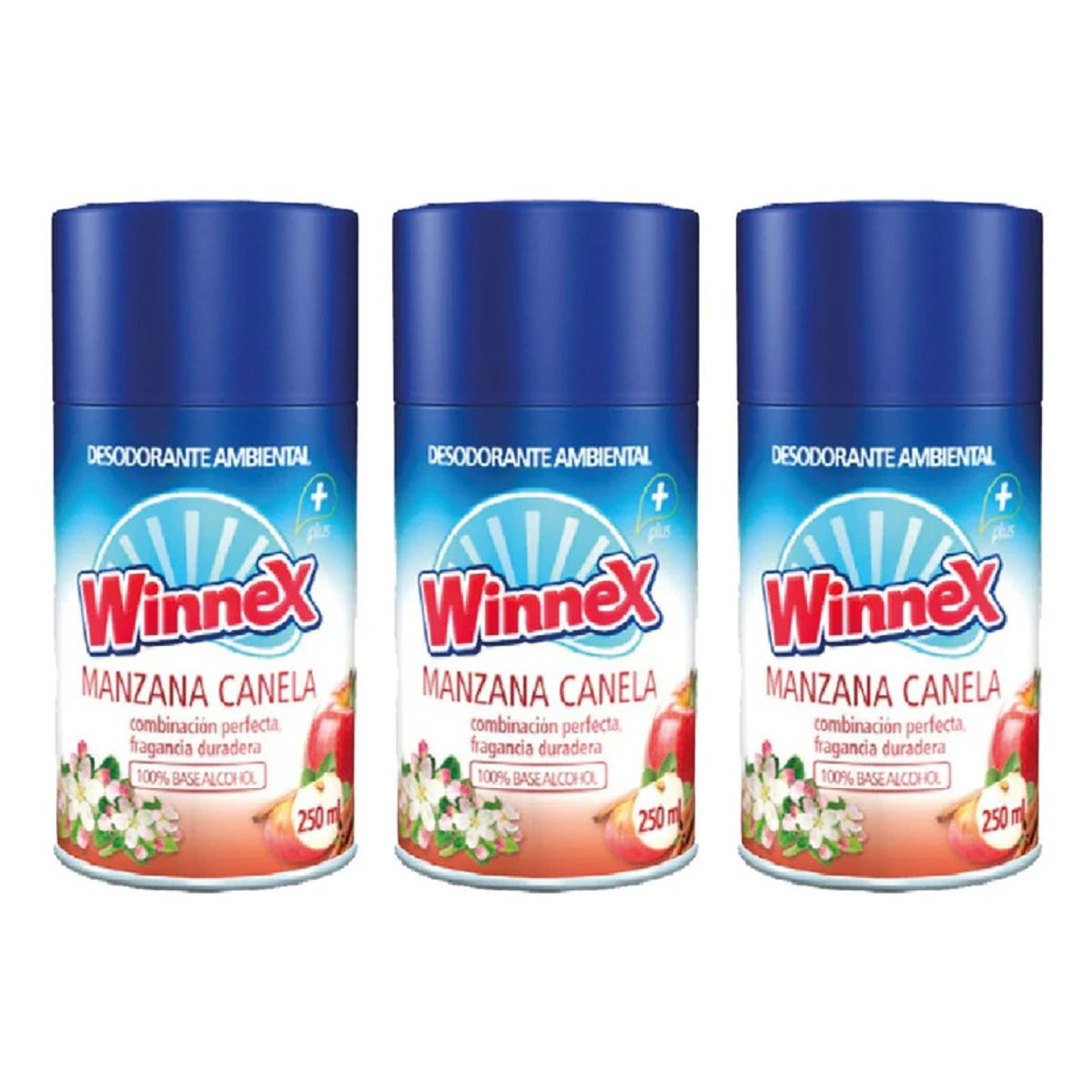 GENERICO - Repuesto Aromatiza. Automatico 250 Ml - Manzana Ca Winnex 3u