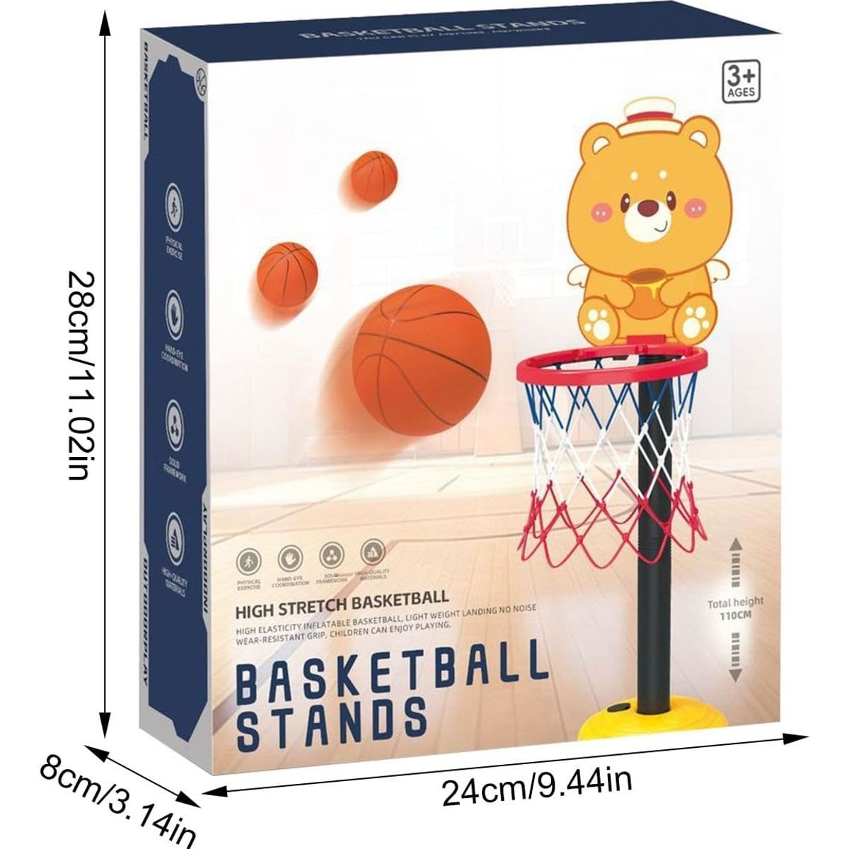 ATURE - Canasta De Baloncesto Basketball Elevables Para Niños 130cm