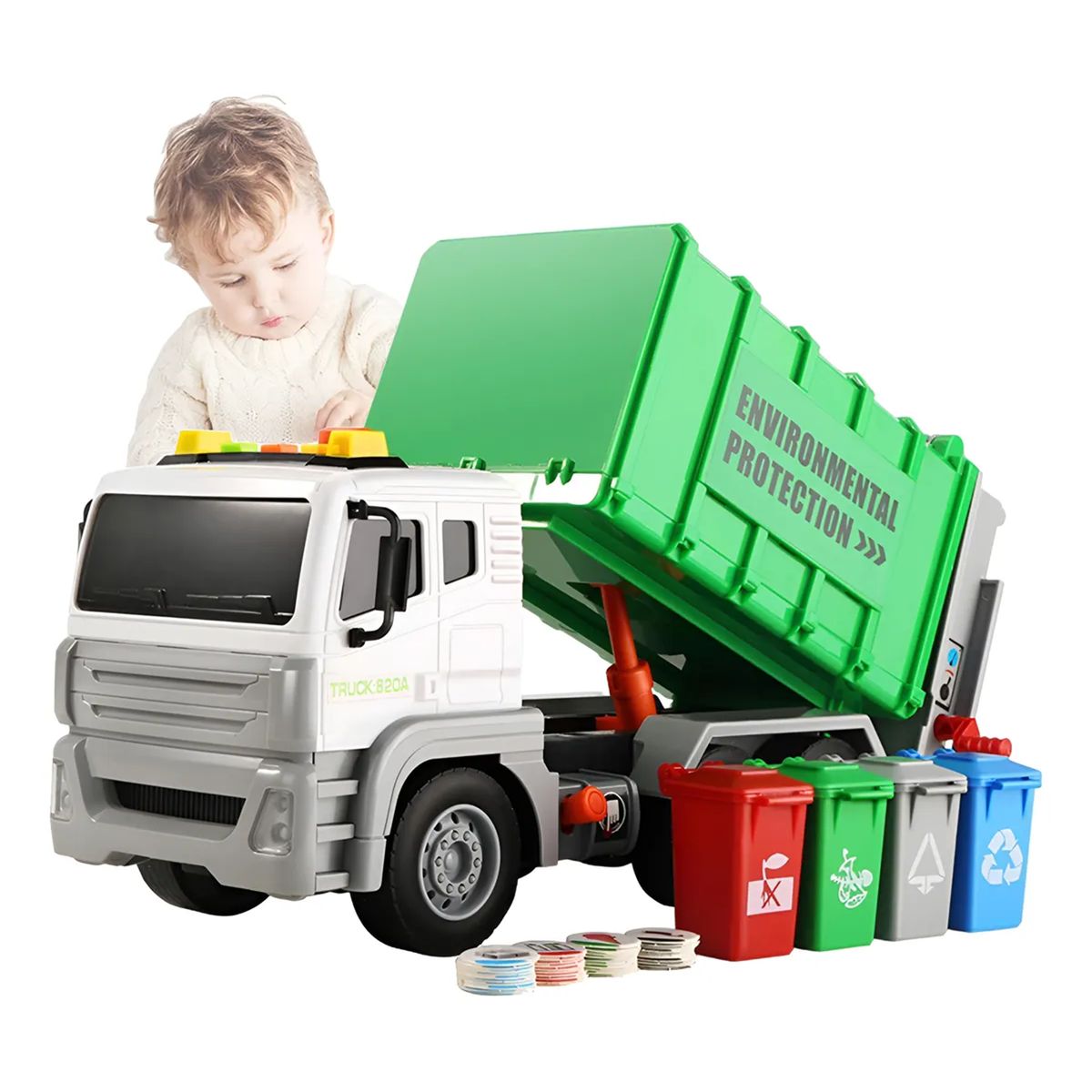 GENERICO - Camión De Basura Juguetes Para Niños Camión De Saneamiento