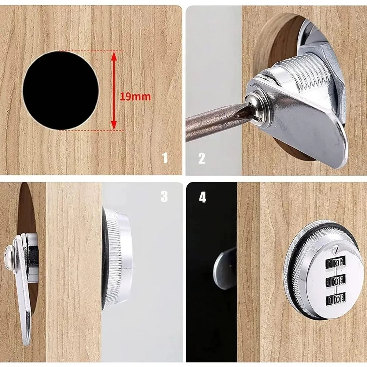 GENERICO - Cerradura Codificada Chapa Para Muebles Lockers Casilleros