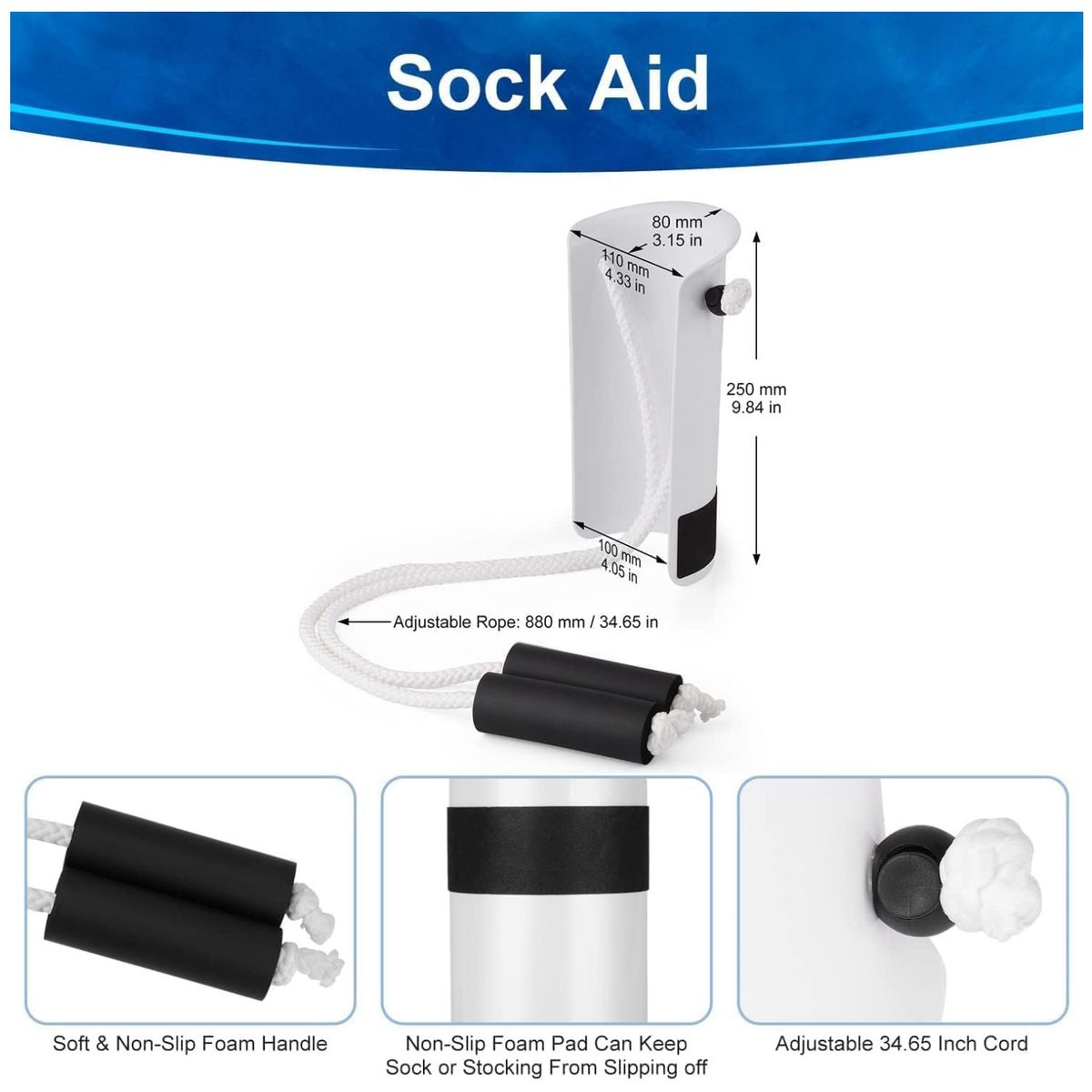 KUANGYE - Ayuda Calcetine Fácil Poner Quitar Sock Slider Sin Agacharse
