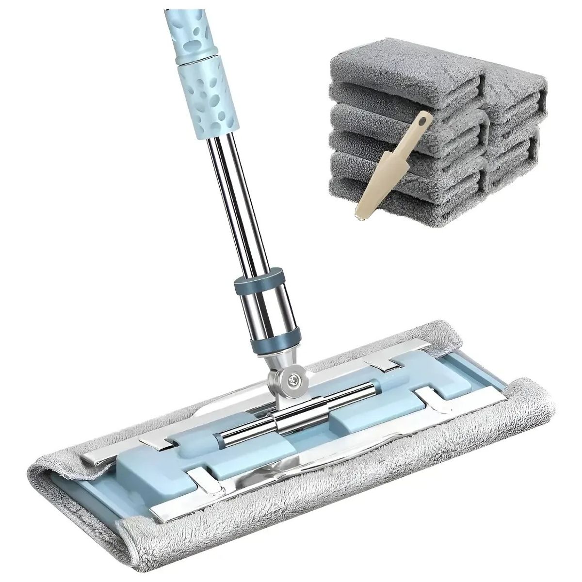 KUANGYE - Trapeador De Microfibra Spin 360° mágico Mop Con 6 almohadilla