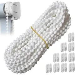 KUANGYE - Kit reparador de cadena de abalorio 10m para persianas enrollables y romanas incluye 10 conectores