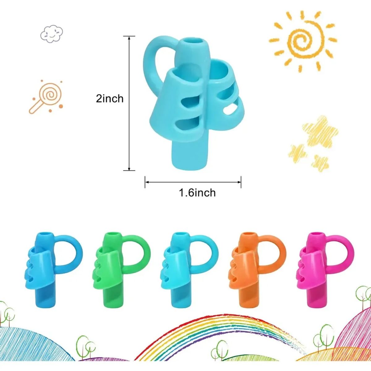 GENERICO - 10 Piezas Ayuda Para Escribir Con Lápiz Grips Para Niños