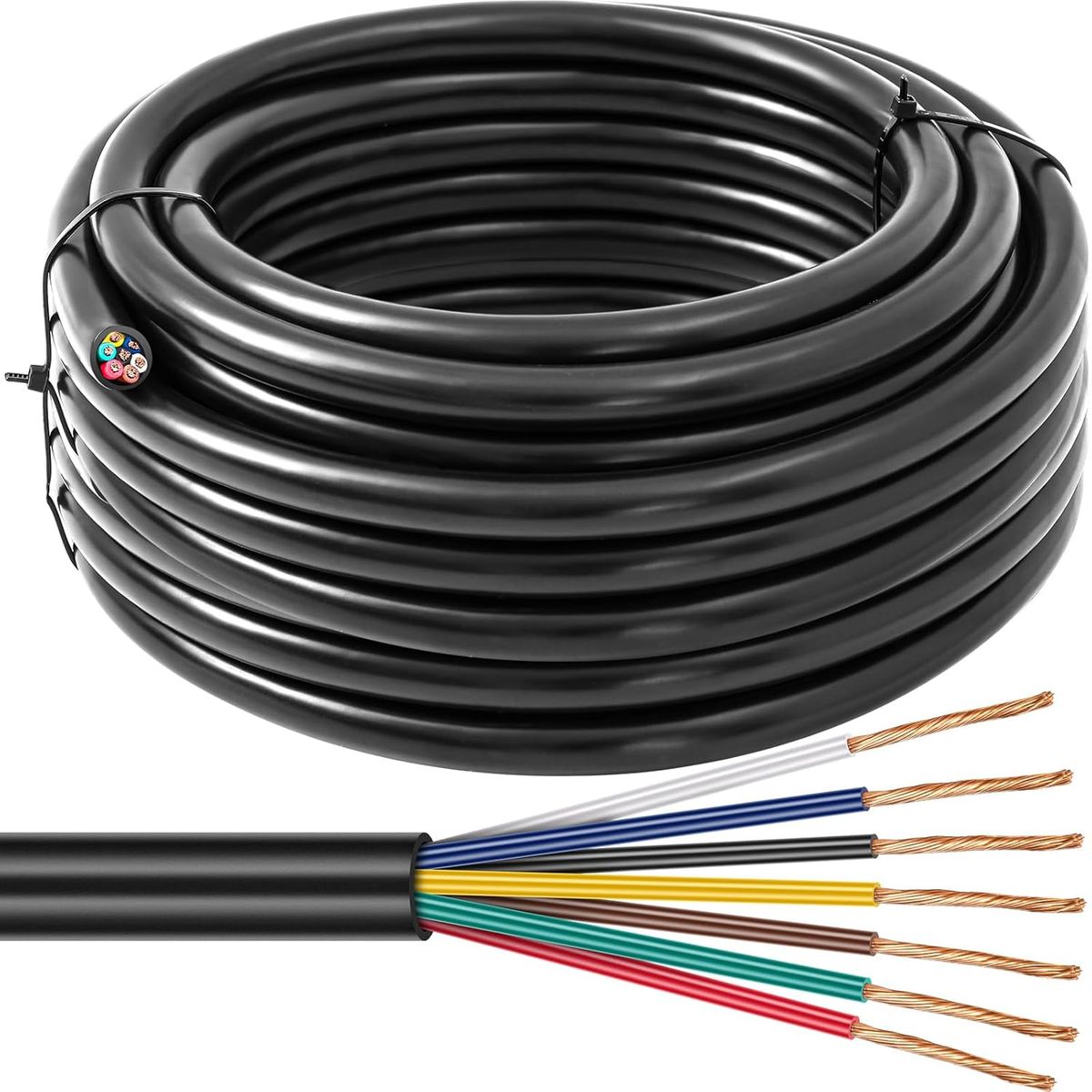 KUANGYE - Cable Cordón Automotriz 7 Vías #14 10m Carro Arrastre Ramal