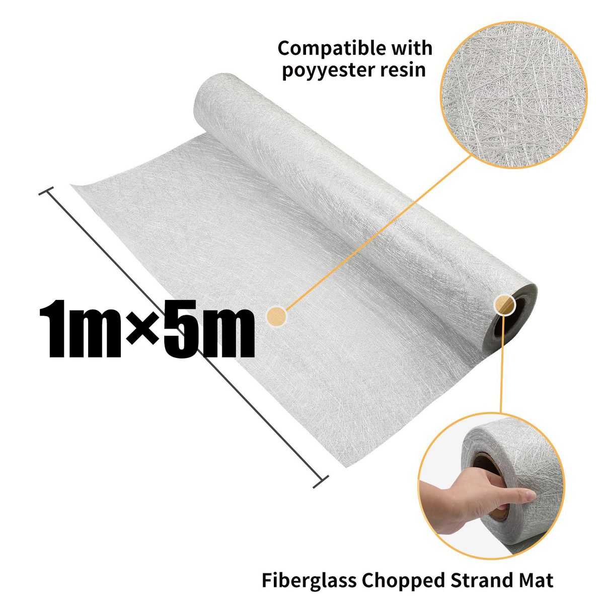 KUANGYE - Fibra De Vidrio 1m×5m Matt 450g