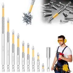 AIZO - Set De Puntas PH2 25/50/65/70/75/90/100/120/150 MM Guías Magnéticas 10 Piezas