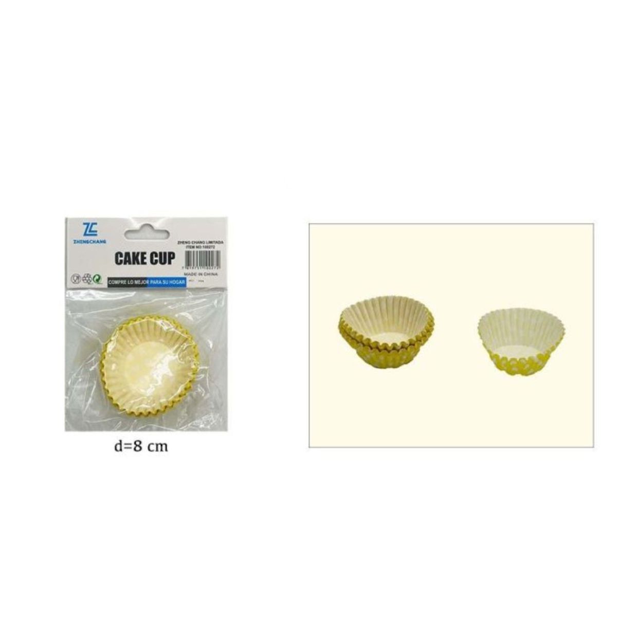 GENERICO - Pack cápsulas de papel para cupcakes 8cm