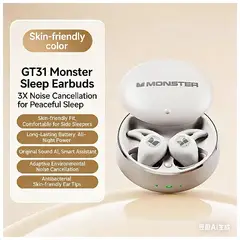 MONSTER - Auriculares Bluetooth inalámbricos para dormir, aislamiento acústico y reducción de ruido