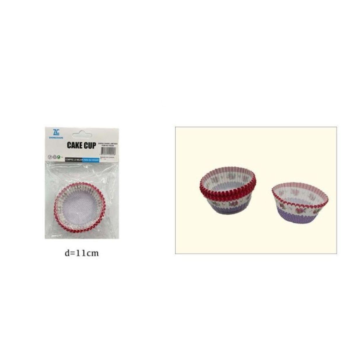 GENERICO - Pack cápsulas de papel para cupcakes 11cm