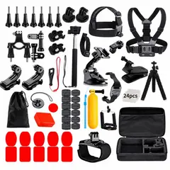 CRUSEC - Kit 84 En 1 Accesorios Para Cámaras Deportivas Con Maleta