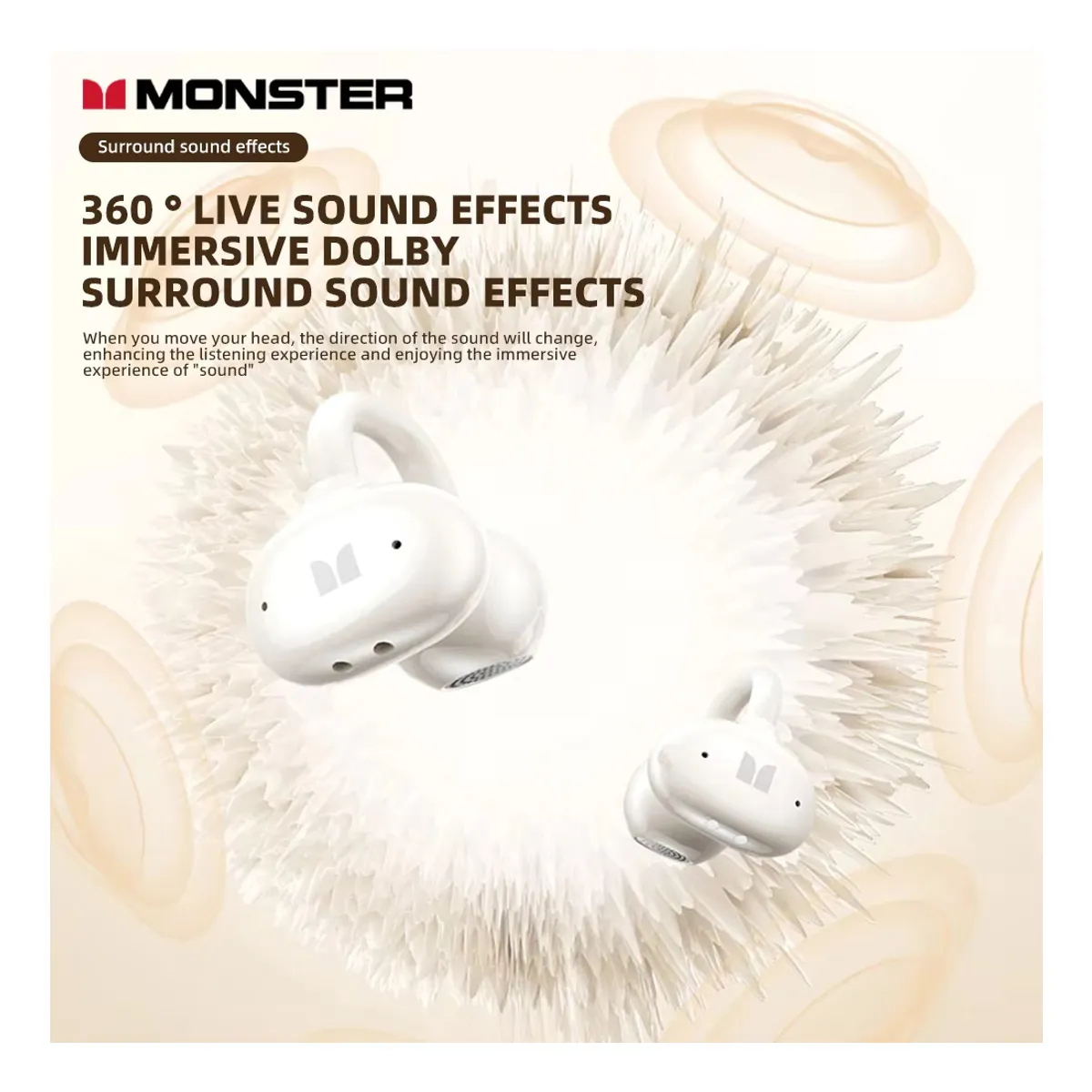 MONSTER - Monster Auriculares inalámbricos Bluetooth auriculares de reducción de ruido de movimiento