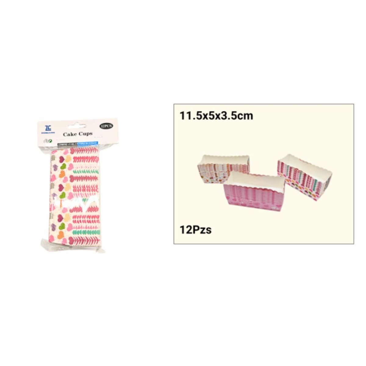 GENERICO - Cápsulas rectangulares de papel 12cm