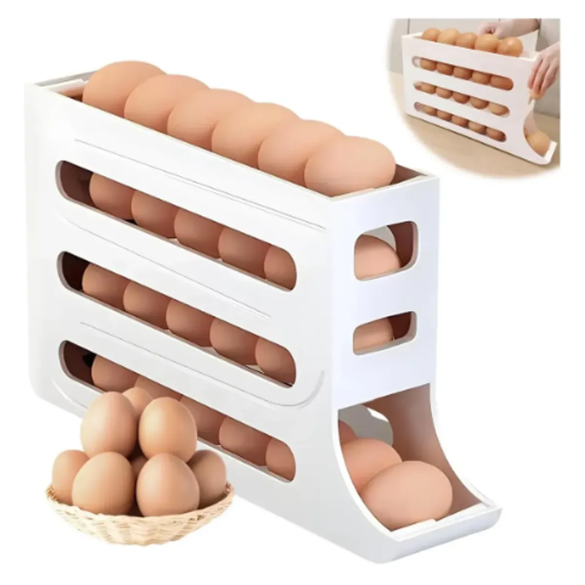 GENERICO - Dispensador De Huevos Para Nevera Organizador De Huevos