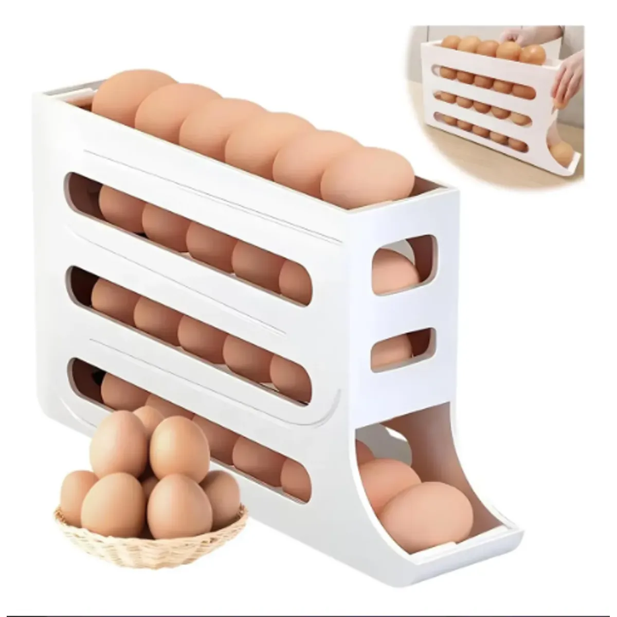 GENERICO - Dispensador De Huevos Para Nevera Organizador De Huevos