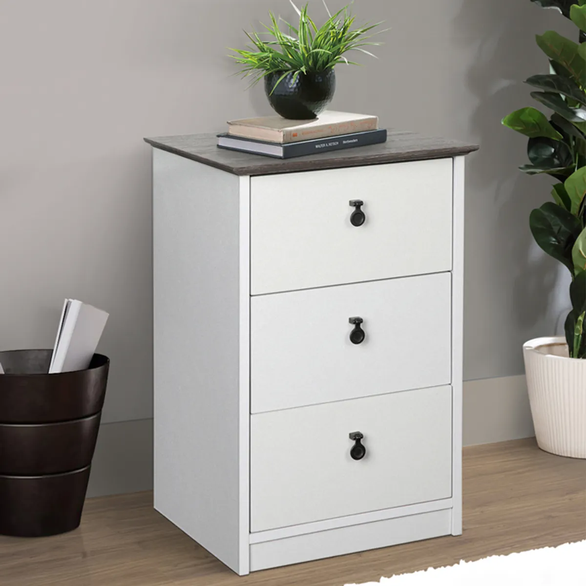 MSA MUEBLES SANTA ANA - Cajonera 3 Cajones kardex White Gray OAK