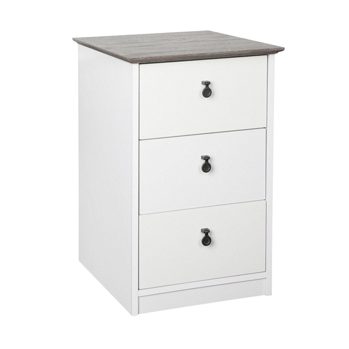 MSA MUEBLES SANTA ANA - Cajonera 3 Cajones kardex White Gray OAK
