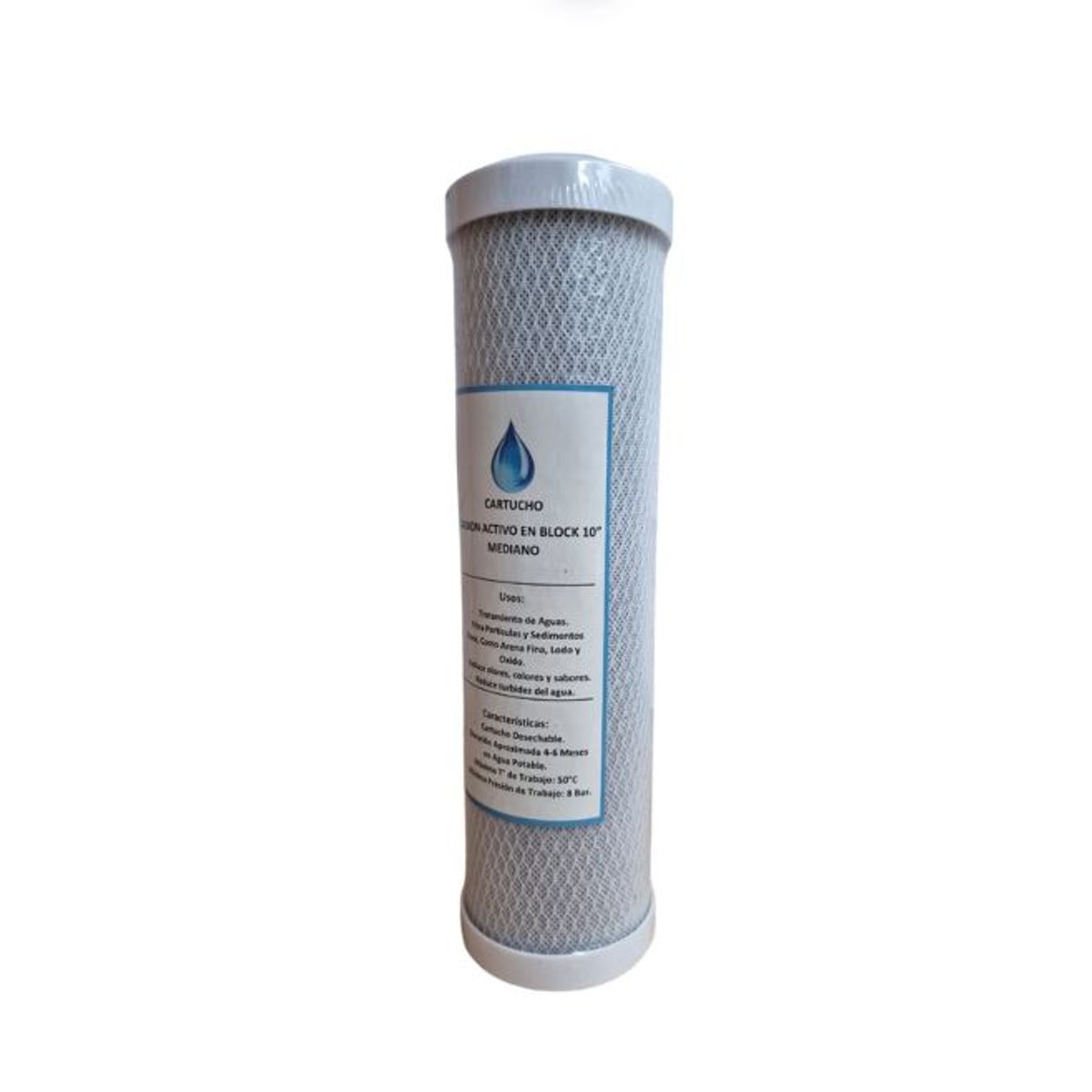 CARTUCHO DE FILTRO DE AGUA CARBON ACTIVADO EN BLOQUE MEDIANO 10 PULGADAS, marca GENERICO - Foto Principal