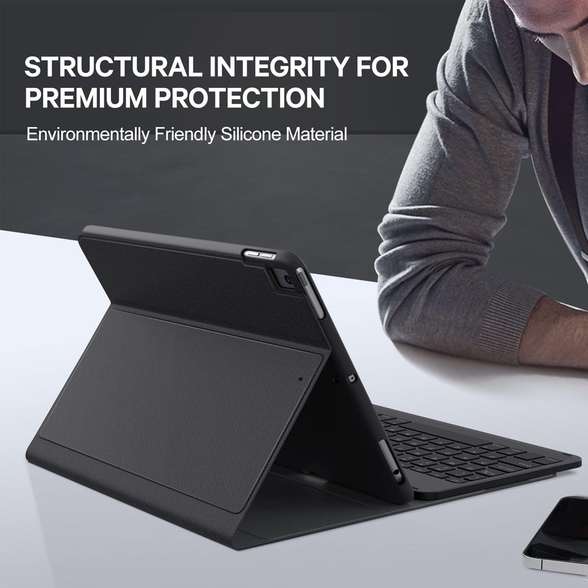 JOIGO - Funda Con Teclado Ñ Español Para iPad Pro 11 M5 2025 Negro