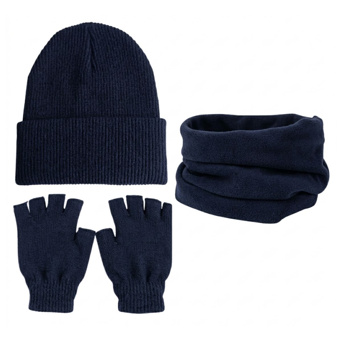 EKOL TACTICA MILITAR - Set Invierno Térmico Gorro Beanie + Guantes Sin Dedos + Cuello