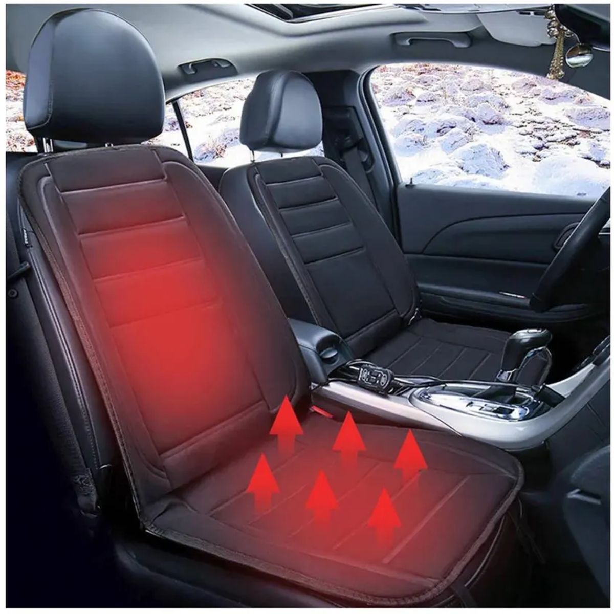 Funda Calienta Asiento Auto 12V  Confort Térmico Instantáneo para Invierno, marca MOVI - Foto 2