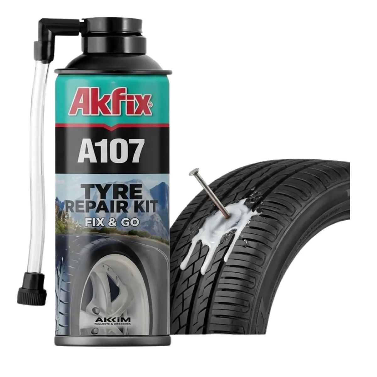 AKFIX - Repara Neumaticos Emergencia Akfix A107 Spray Infla Sella
