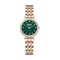 FILA - Reloj de cuarzo para mujer FLS38-6841-001, esfera verde, acero dorado