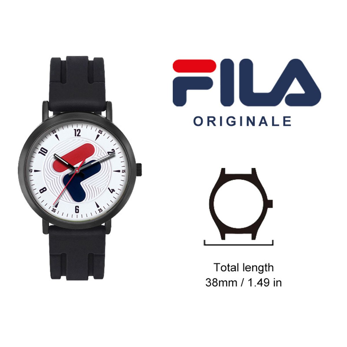 FILA - Reloj deportivo para hombre FILA FLS38-6544-001, correa de silicona