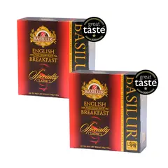 BASILUR - Te Negro Pack 2 Cajas English Breakfast 100 Bolsas