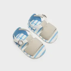 BBPRO - SANDALIAS BLANCAS CON CELESTE 9-11 Meses