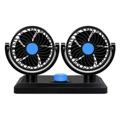 GENERICO - VENTILADOR DOBLE PARA AUTO ROTACIÓN 360°