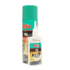 AKFIX - Adhesivo Instantaneo Madera 705 Kit 400ml + 125g Mdf