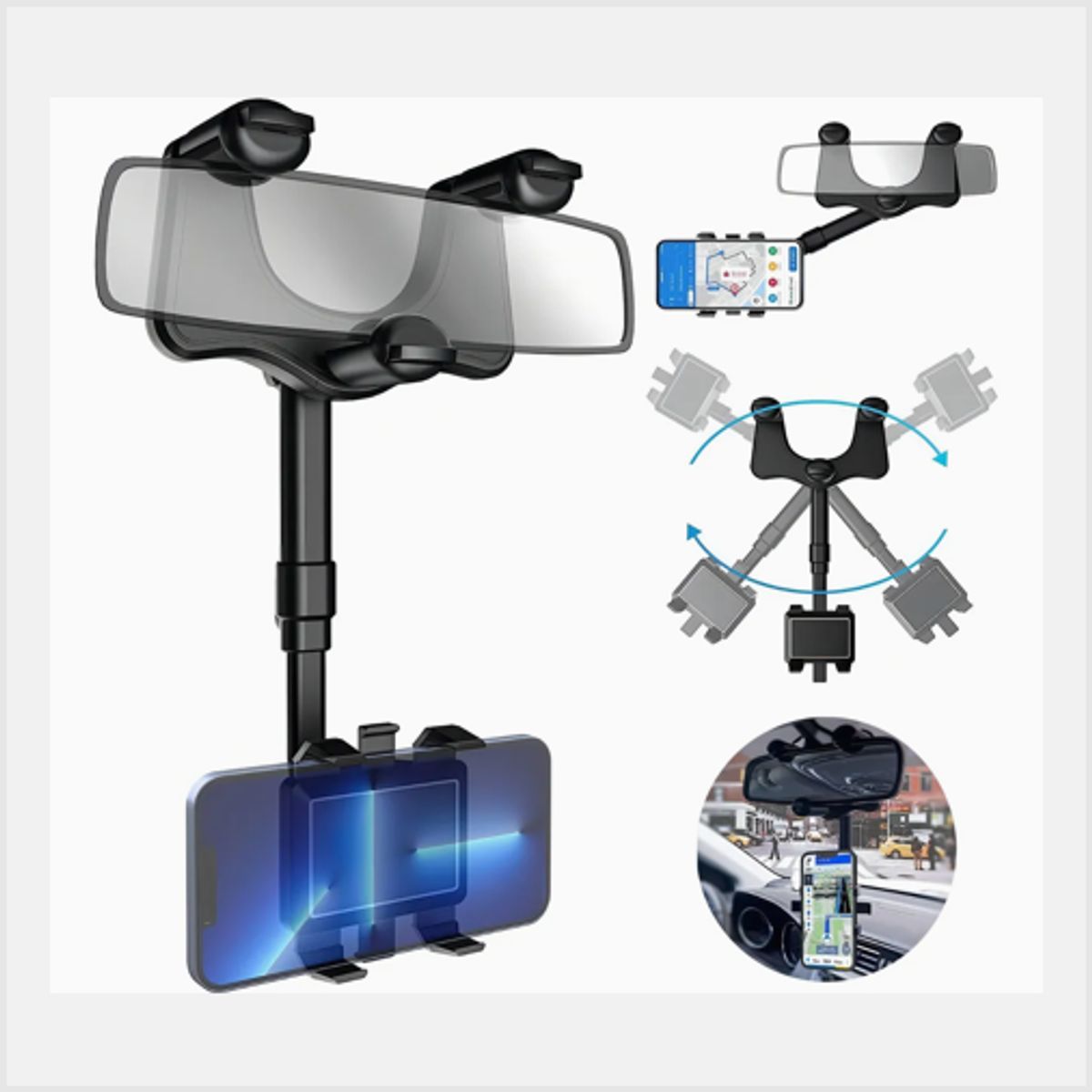 MOVI - Soporte De Celular Para Espejo Retrovisor 360º