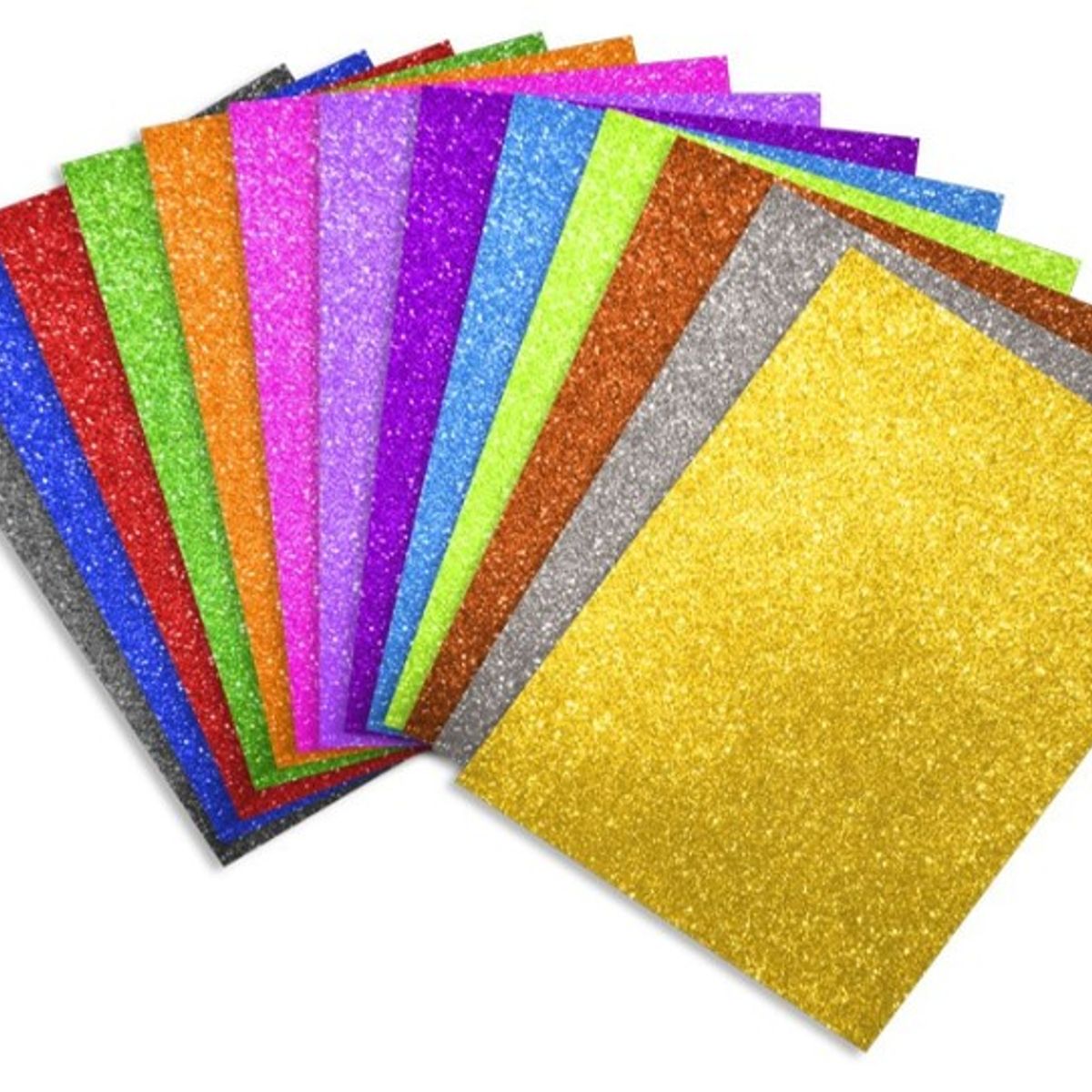 GENERICO - 10 Pliegos Goma Eva Glitter 2mm 60x40cm Colores Variados Galaxia Art