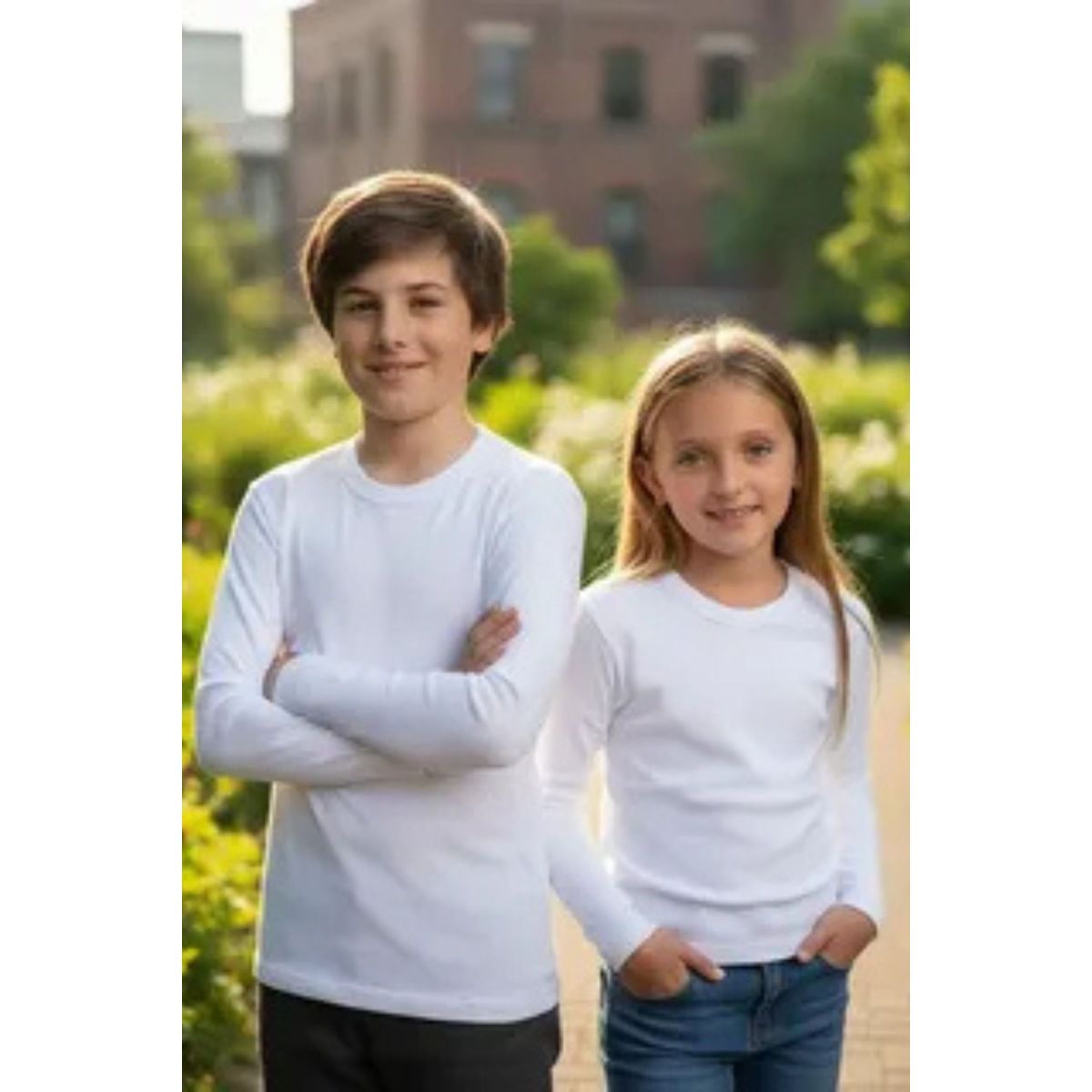 LOOK SHOP - Pack 3! Camiseta Manga Larga Algodón, Blanco. Niño Y Juvenil 808
