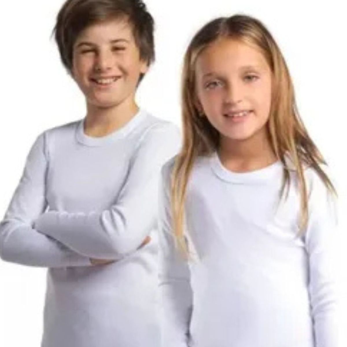 LOOK SHOP - Pack 3! Camiseta Manga Larga Algodón, Blanco. Niño Y Juvenil 808