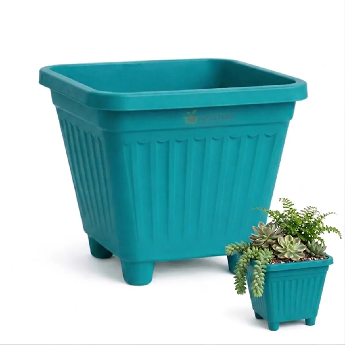 GENERICO - Pack 20 Maceteros Plástico Cuadrado Calipso 10 cm