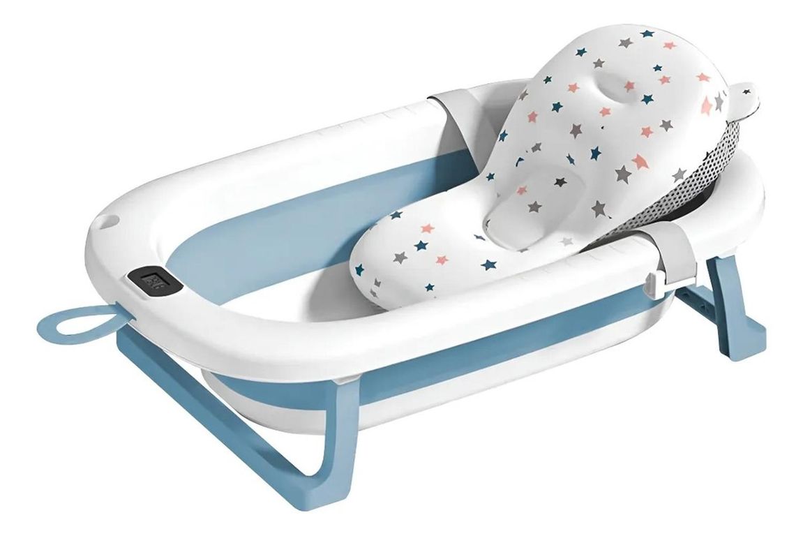 Banera Plegable Bebe + Malla + Termometro Banera Digital