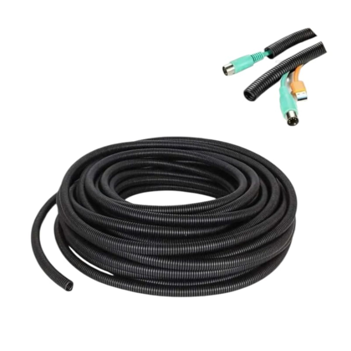 GENERICO - ROLLO DE TUBO CORRUGADO PVC 7MM 50M P INSTALACION PARA CABLES DE AUTO